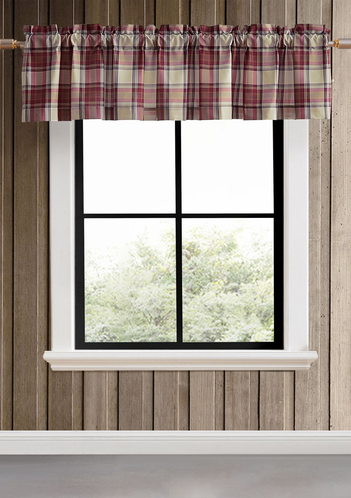 Edgewood Plaid Pole Top Window Valance