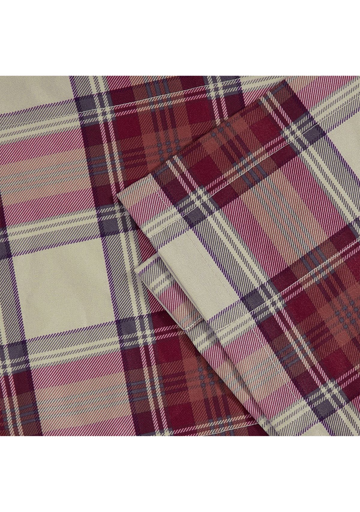 Edgewood Plaid Pole Top Window Valance