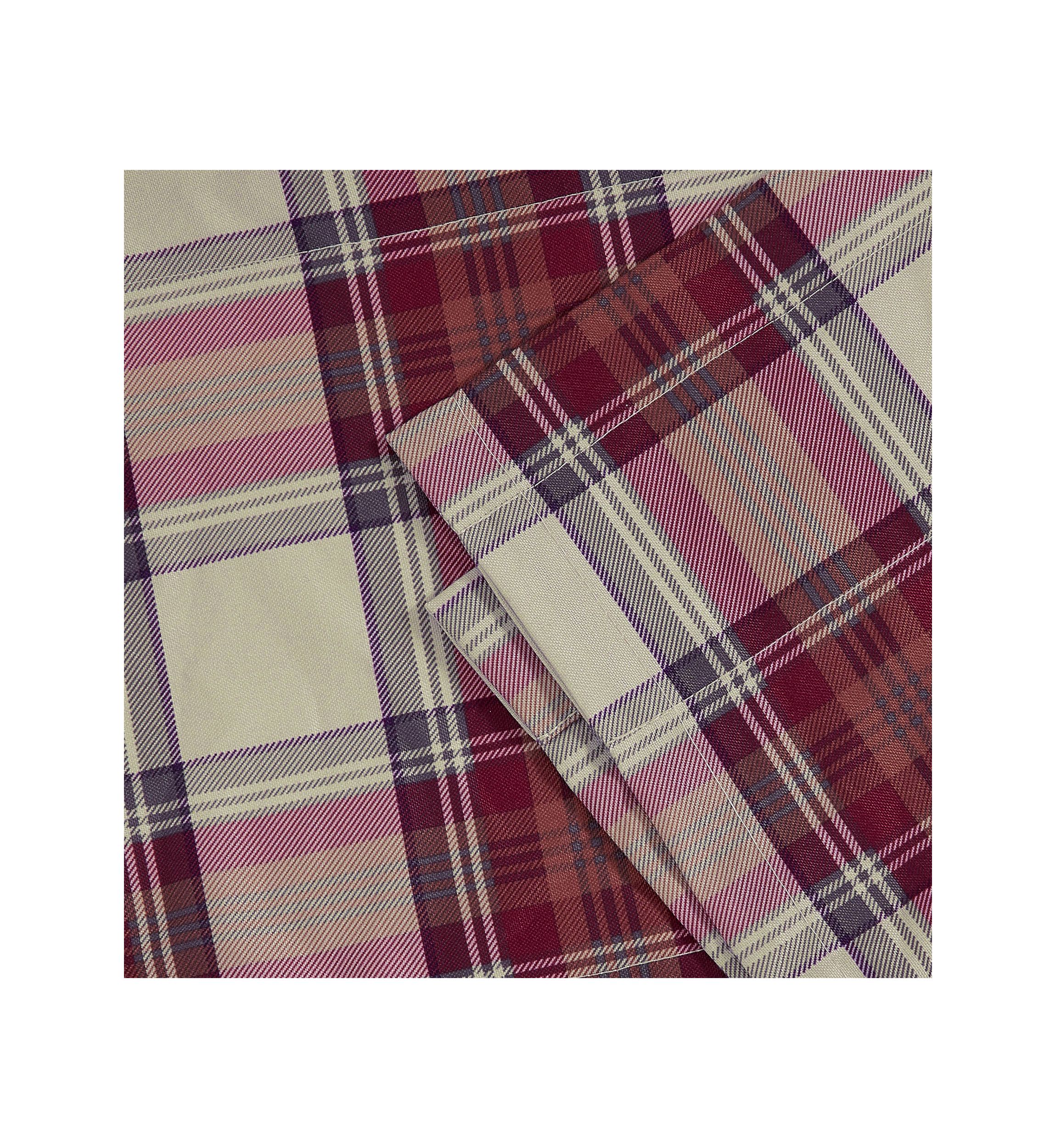Edgewood Plaid Pole Top Window Valance