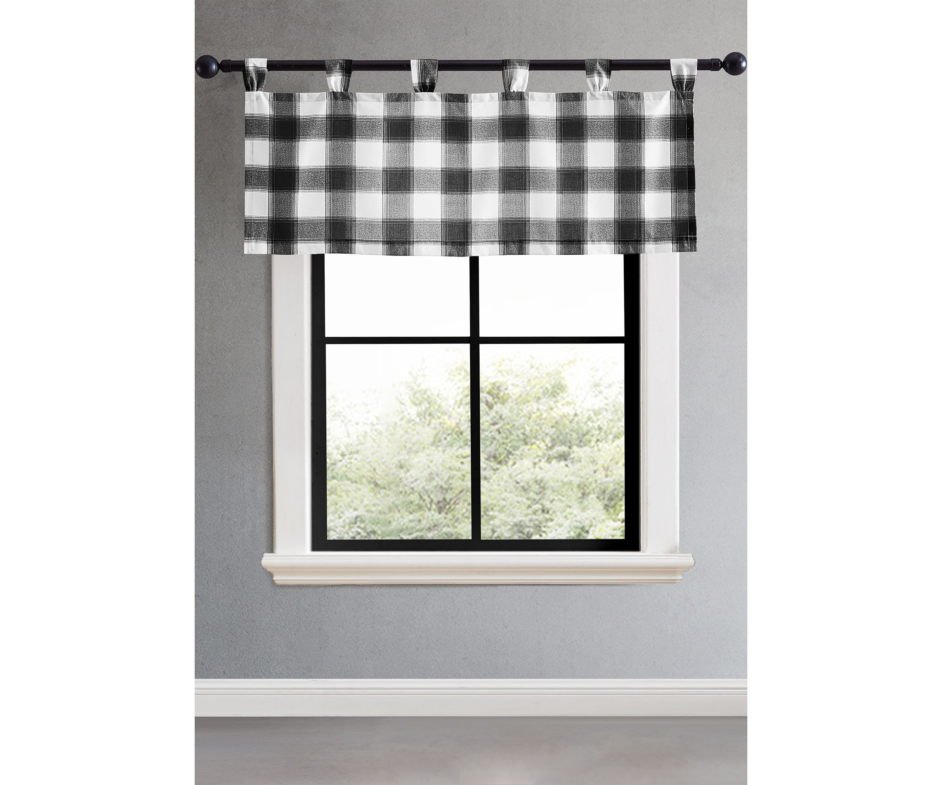 Canyon Plaid Tab Top Window Valance