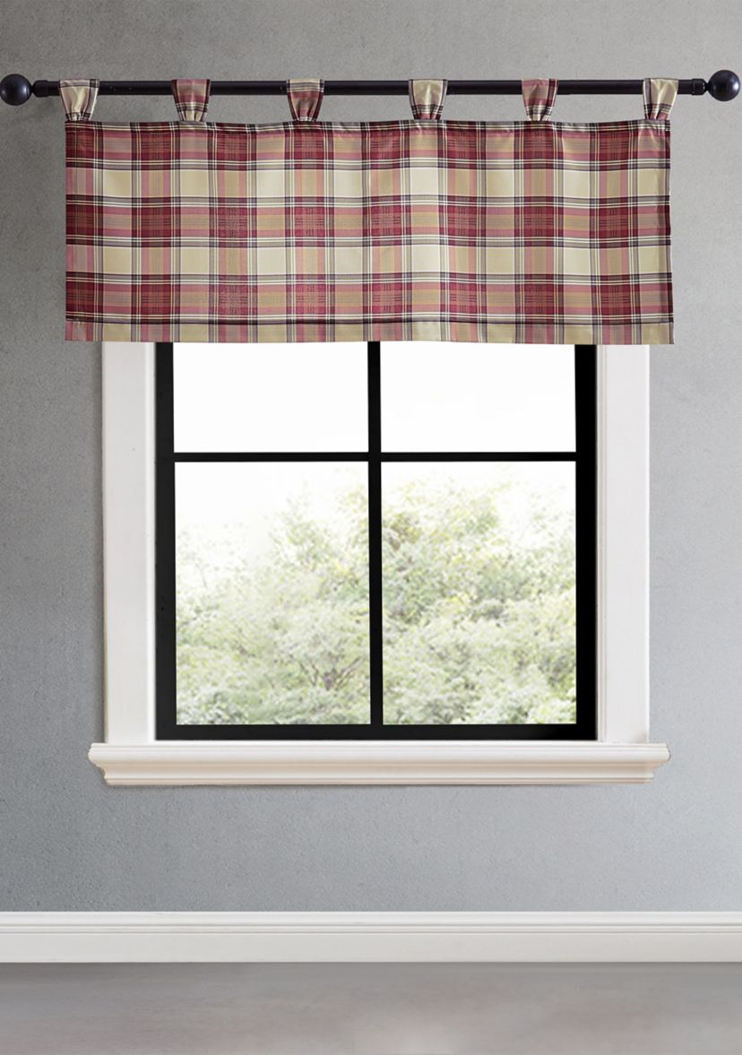 Edgewood Plaid Tab Top Window Valance