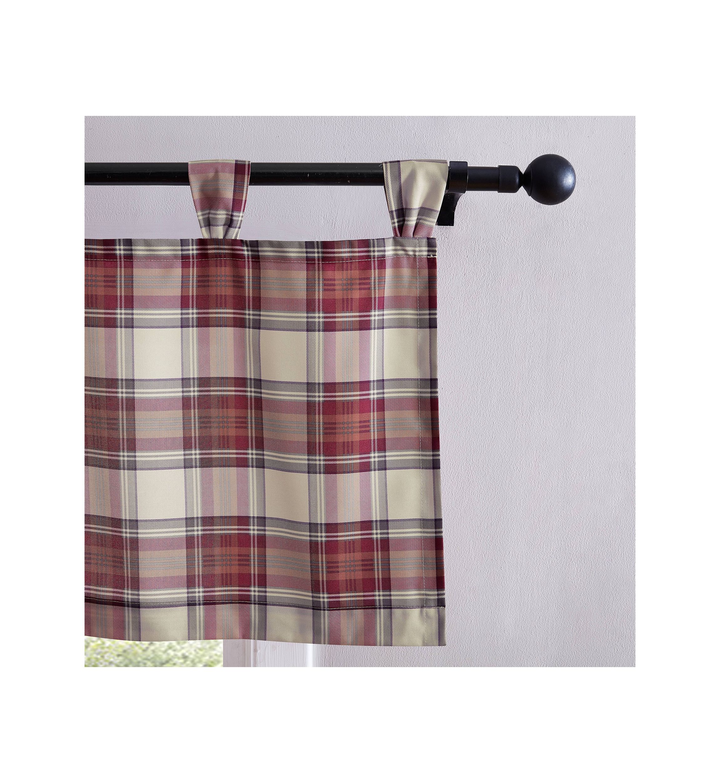 Edgewood Plaid Tab Top Window Valance