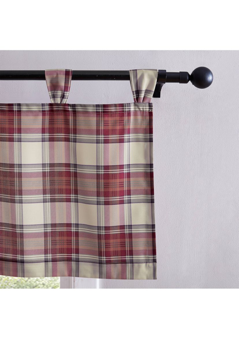 Edgewood Plaid Tab Top Window Valance