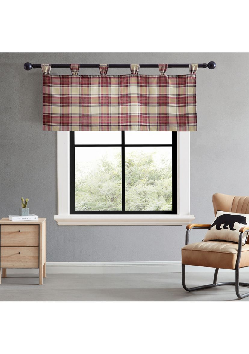 Edgewood Plaid Tab Top Window Valance