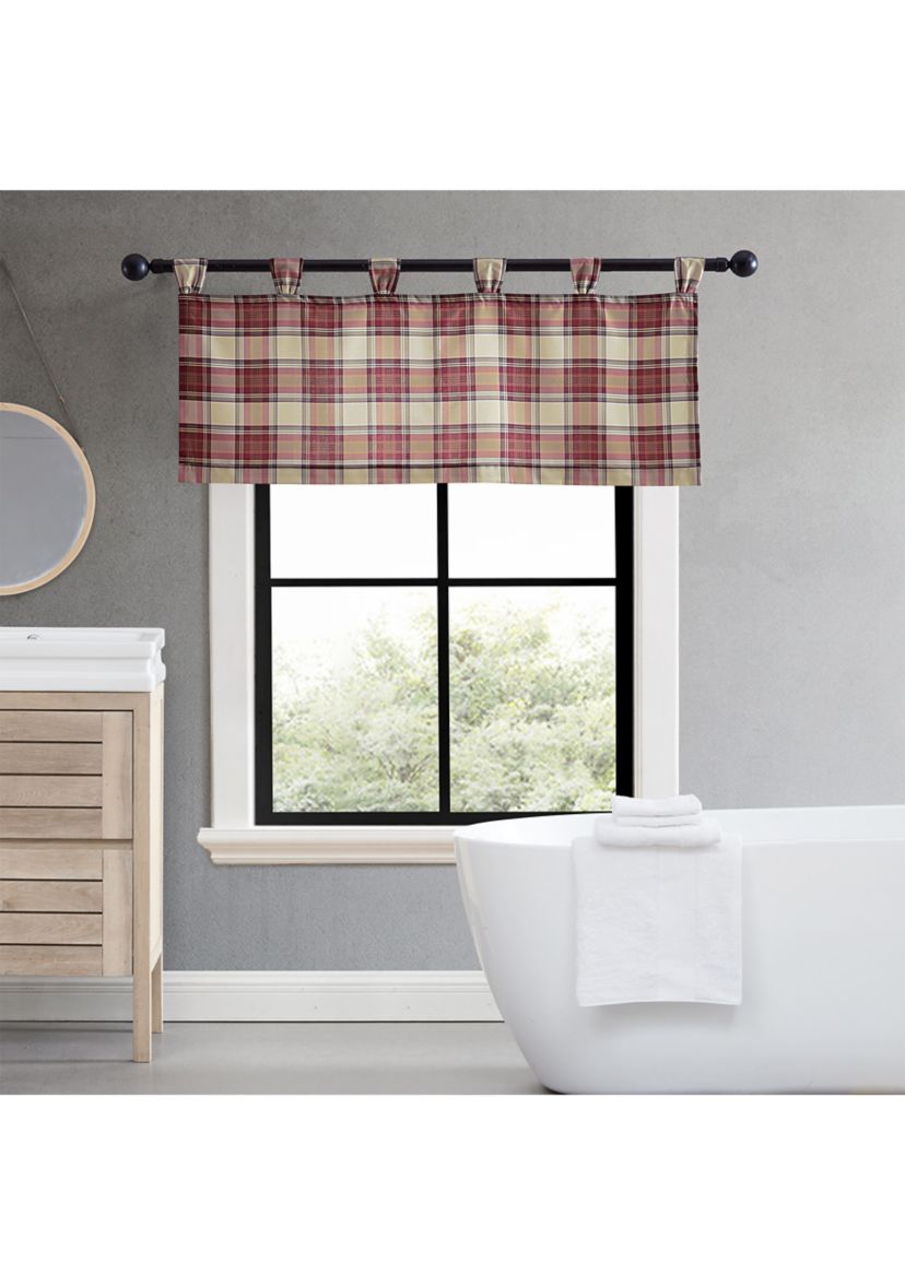 Edgewood Plaid Tab Top Window Valance