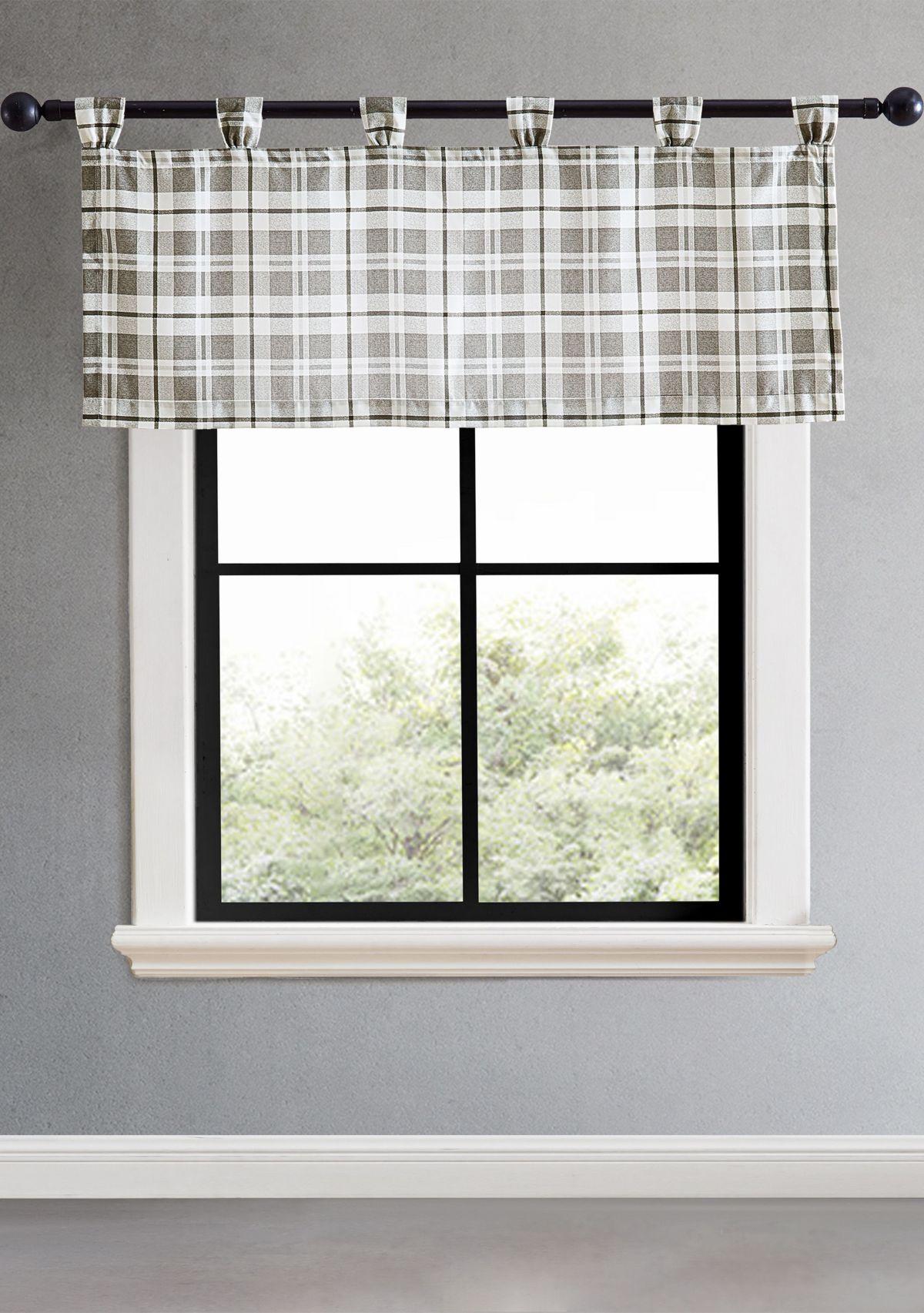 Fall Creek Plaid Tab Top Window Valance