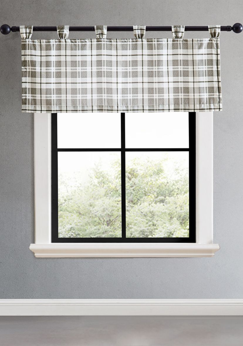 Fall Creek Plaid Tab Top Window Valance