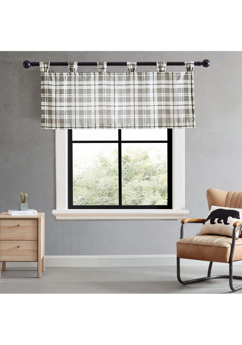 Fall Creek Plaid Tab Top Window Valance