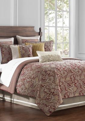 Waterford Danehill Red Queen Jacquard 4-Piece Comforter ...