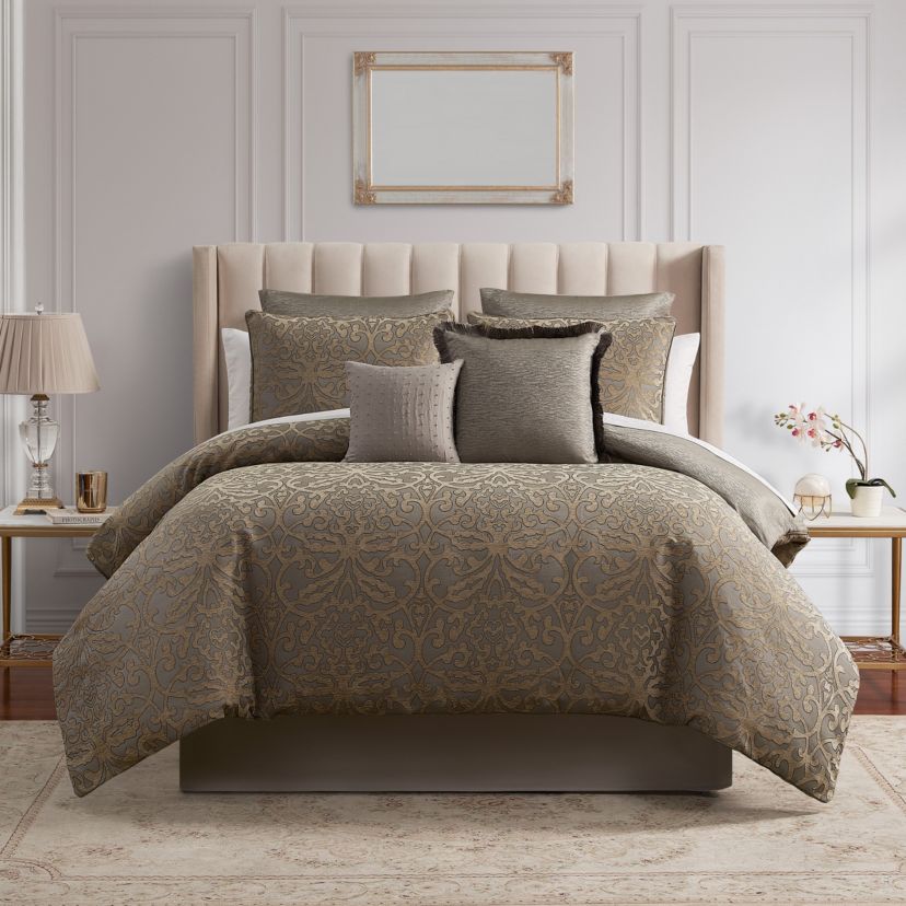Clancy Beige 8 Piece King Comforter Set