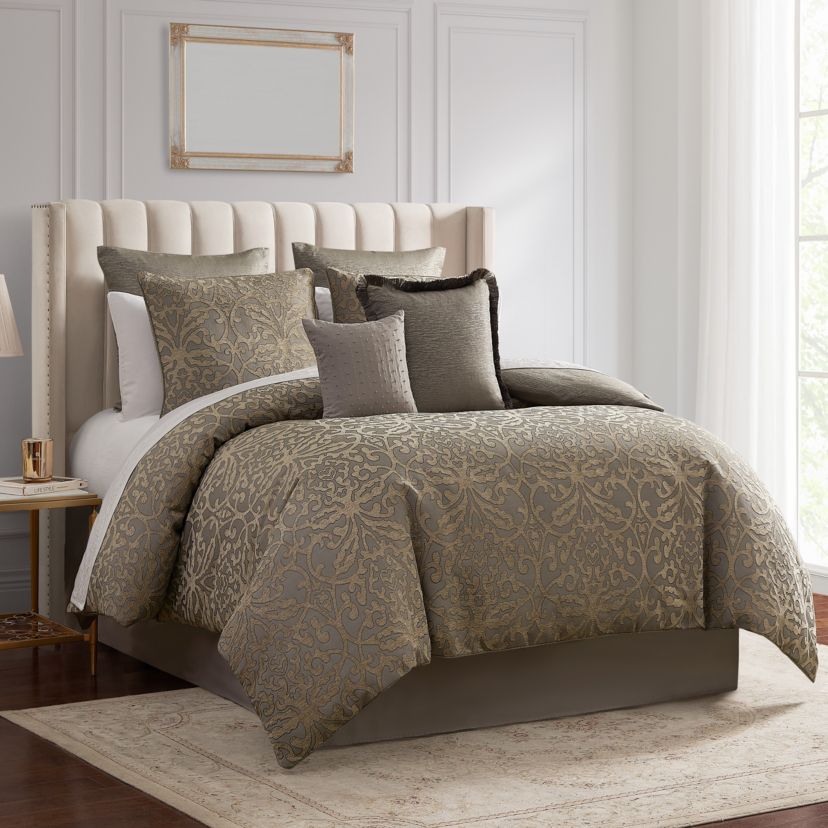 Clancy Beige 8 Piece King Comforter Set