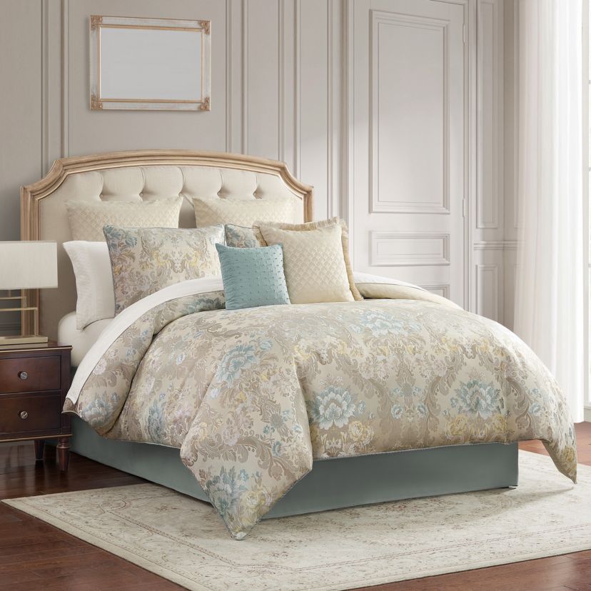 	  Brona Beige 8 Piece King Comforter Set 