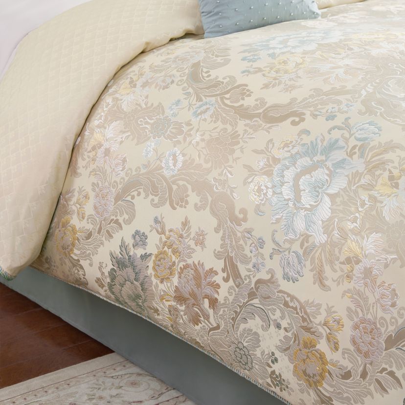	  Brona Beige 8 Piece King Comforter Set 
