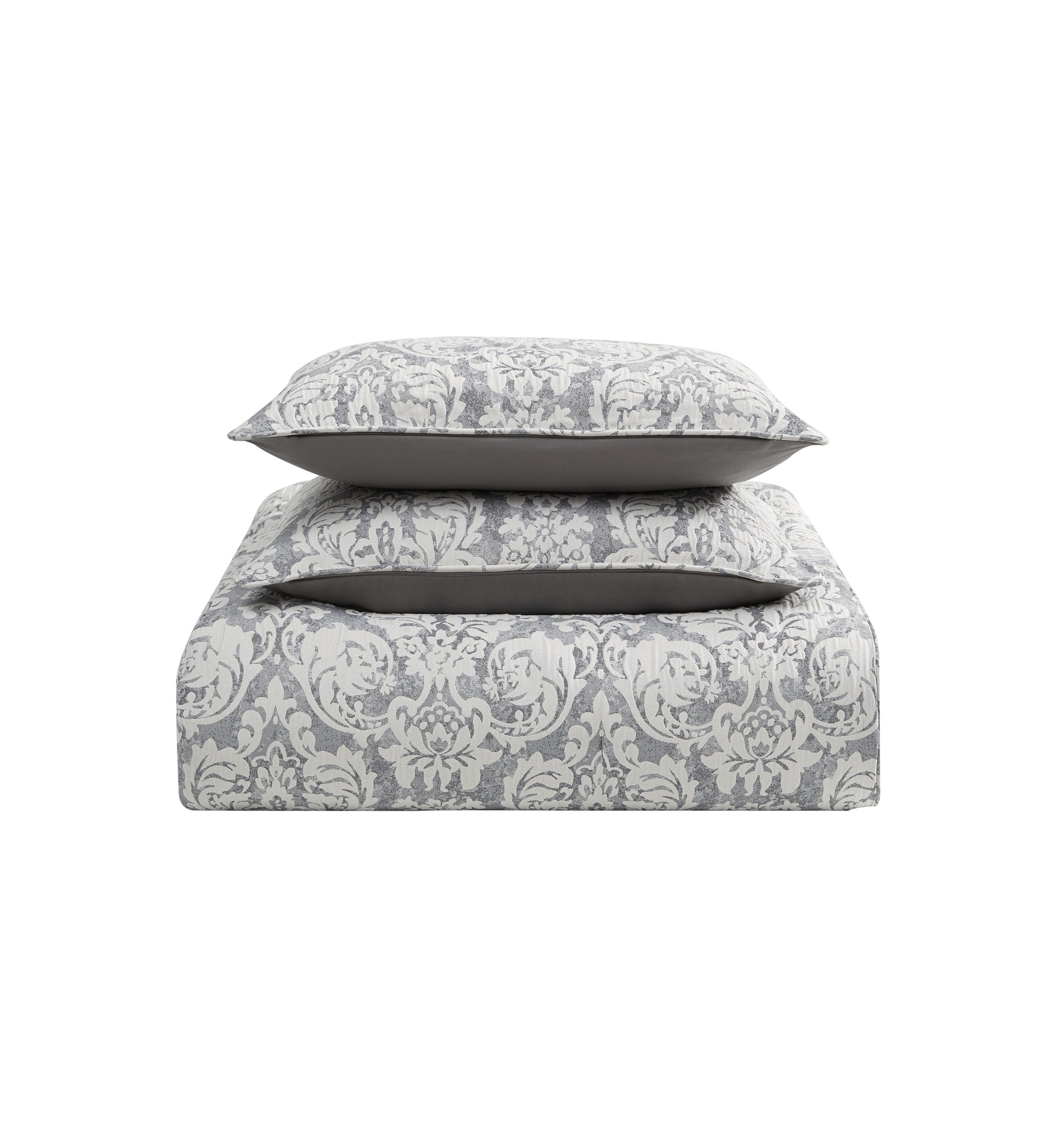 Lyndsay 3 Piece Charcoal Comforter Set