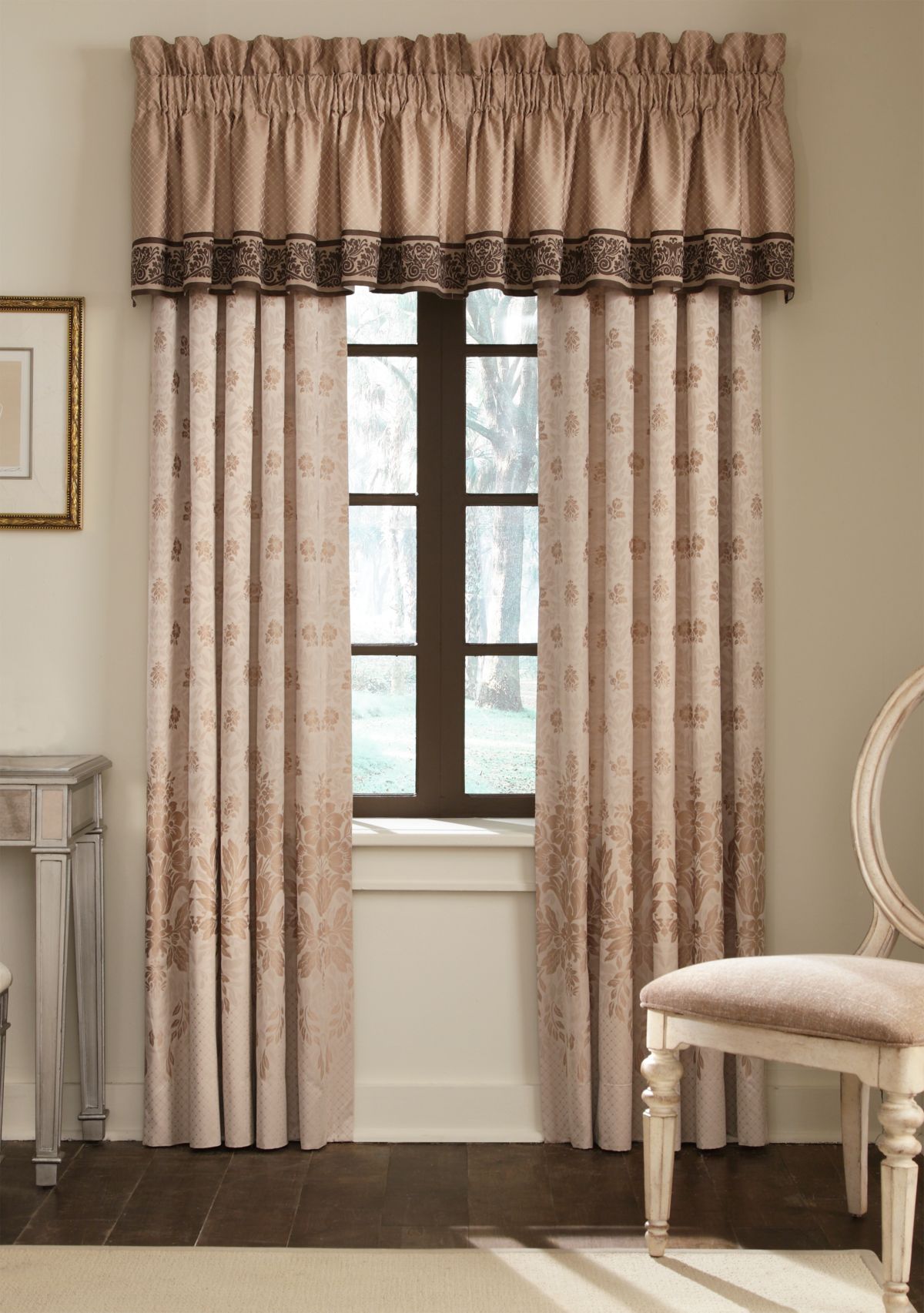 Aileen Natural Tailored Window Valance 18-in. x 60-in.