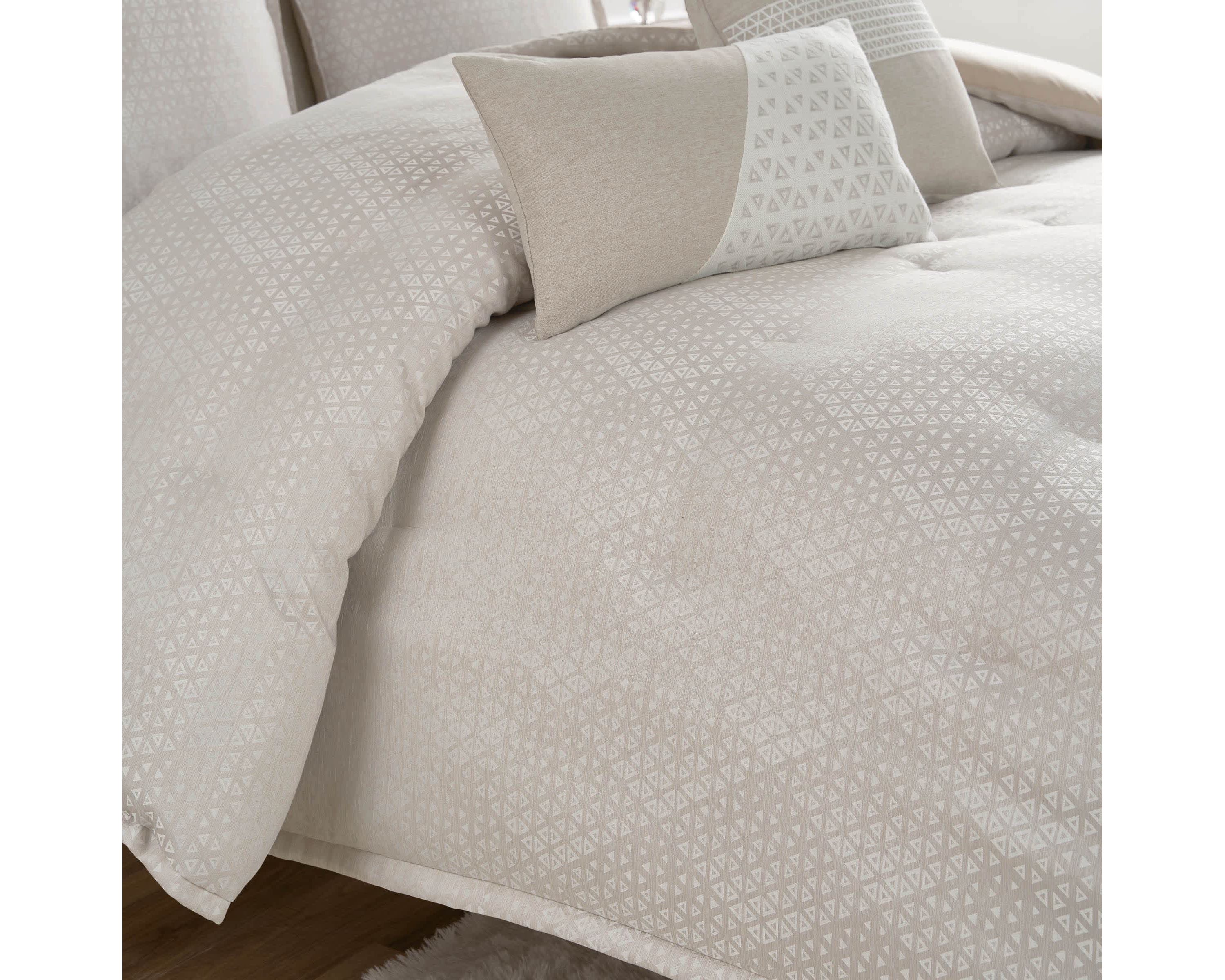 The Waterford Lauryn Almond 3-Piece Comforter Set is a masterpiece of understated elegance, designed to bring warmth and sophistication to any bedroom. This luxurious set includes a beautifully crafted comforter and two coordinating shams, all in a soft, warm almond hue that exudes timeless charm and complements a wide range of interior styles. The subtle pattern enhances the set’s classic appeal, adding a touch of texture and depth that elevates your bedroom’s aesthetic. Made from high-quality materials, the Waterford Lauryn Almond Comforter Set provides exceptional comfort and warmth, offering a restful night’s sleep wrapped in softness. Its refined color and plush construction make it the ideal choice for a master suite, guest room, or any space in need of a touch of sophisticated luxury. Durable and easy to care for, this 3-piece set seamlessly blends beauty and practicality. The Waterford Lauryn Almond 3-Piece Comforter Set transforms your bedroom into a serene retreat, bringing lasting elegance and comfort to your home.