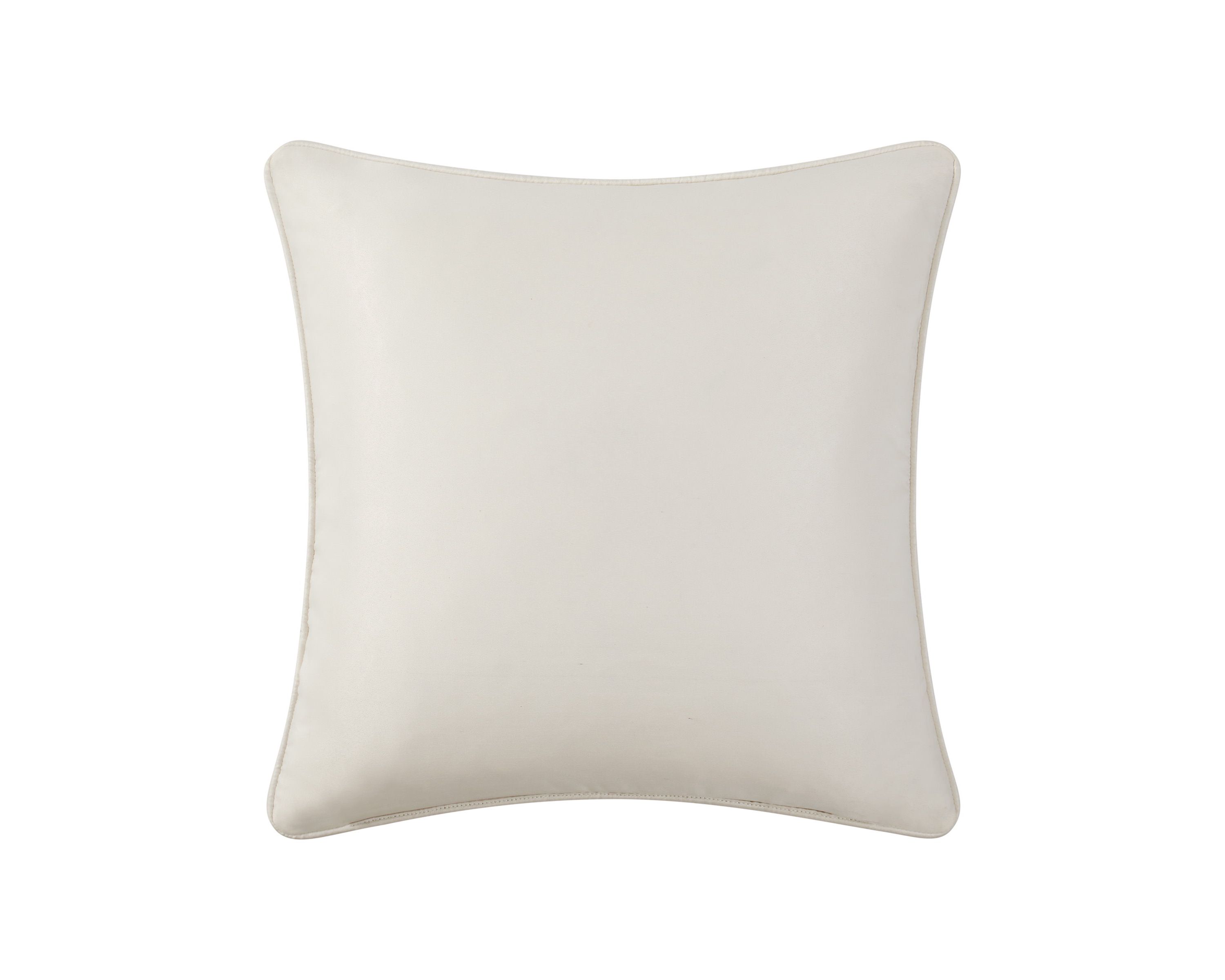 This 18" x 18" applique pillow from the Waterford Blenheim collection features an engineered damask pattern applique atop a solid ivory sateen. The pillow is finished with a four sided self cording and reverses to solid ivory.