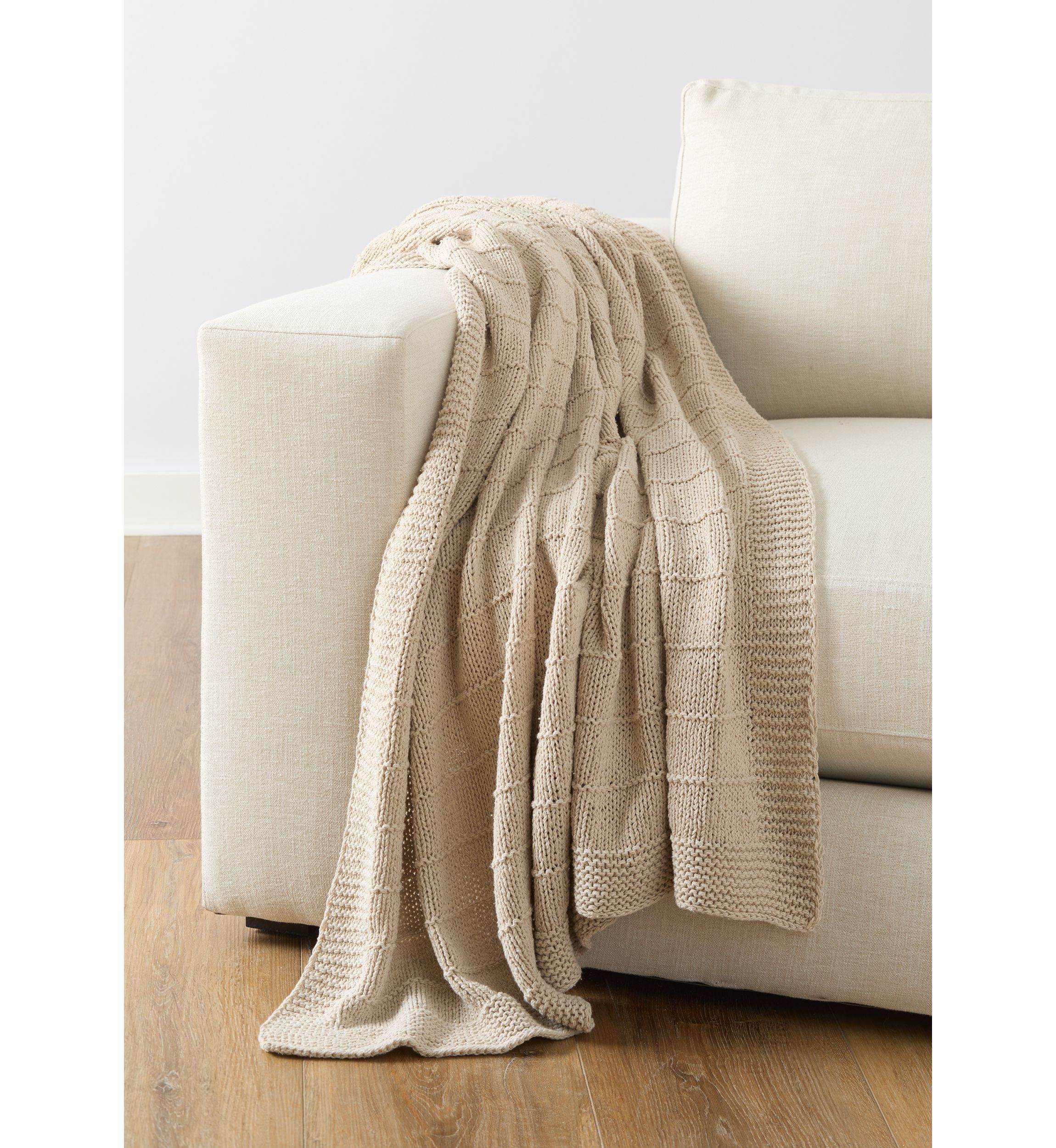 Ribbed Knit Throw Blanket