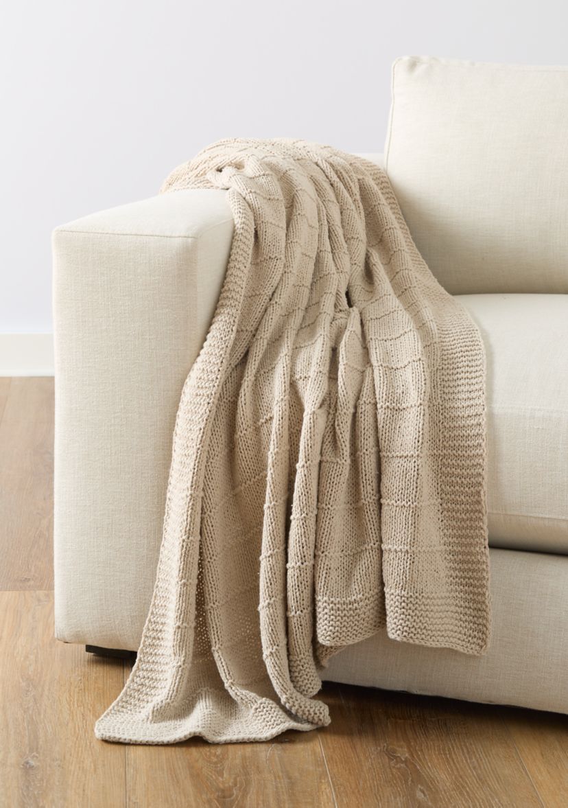 Ribbed Knit Throw Blanket