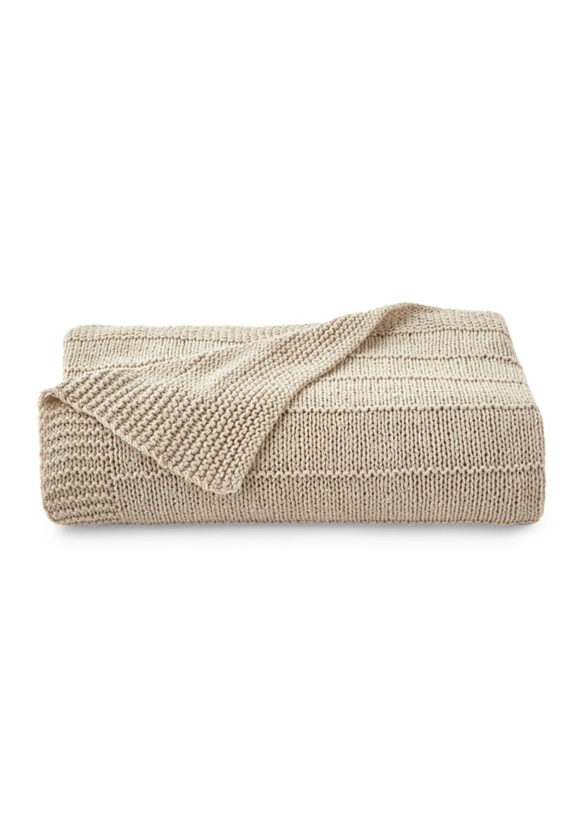 Ribbed Knit Throw Blanket