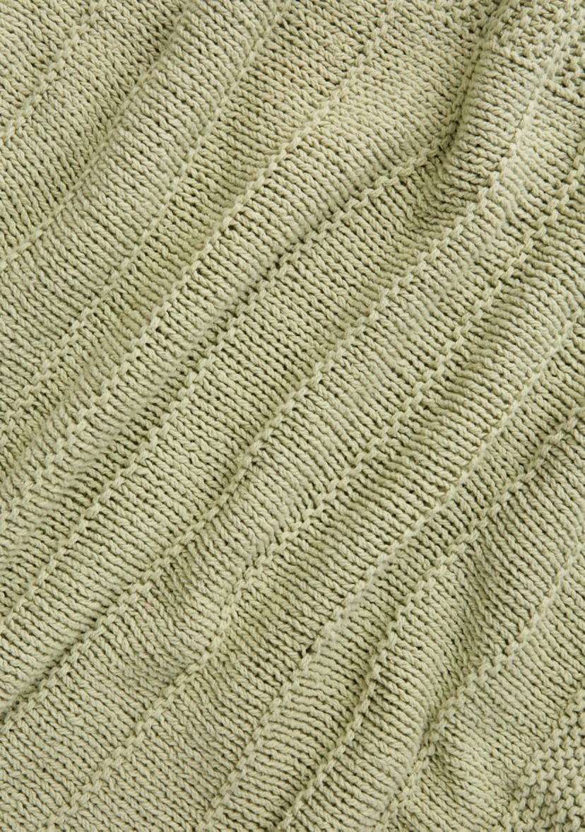 Ribbed Knit Throw Blanket