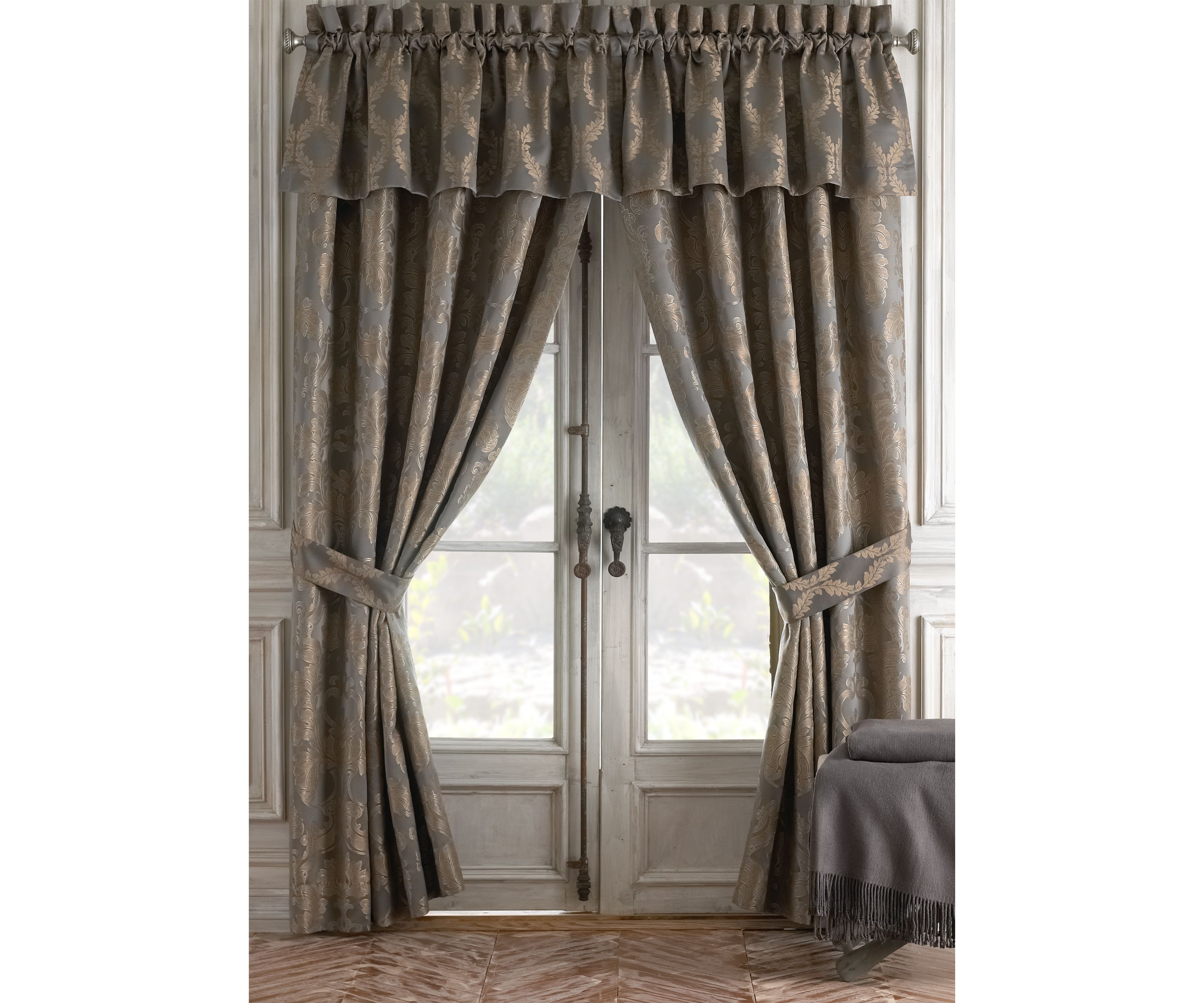 Walton Charcoal Tailored Window Valance 18-in. x 50-in.