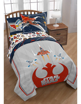 Bedding Features Luke Skywalker Includes Reversible Comforter & Sheet Set Star Wars Classic Grid 4 Piece Twin Bed Set Official Star Wars Product Super Soft Fade Resistant Microfiber