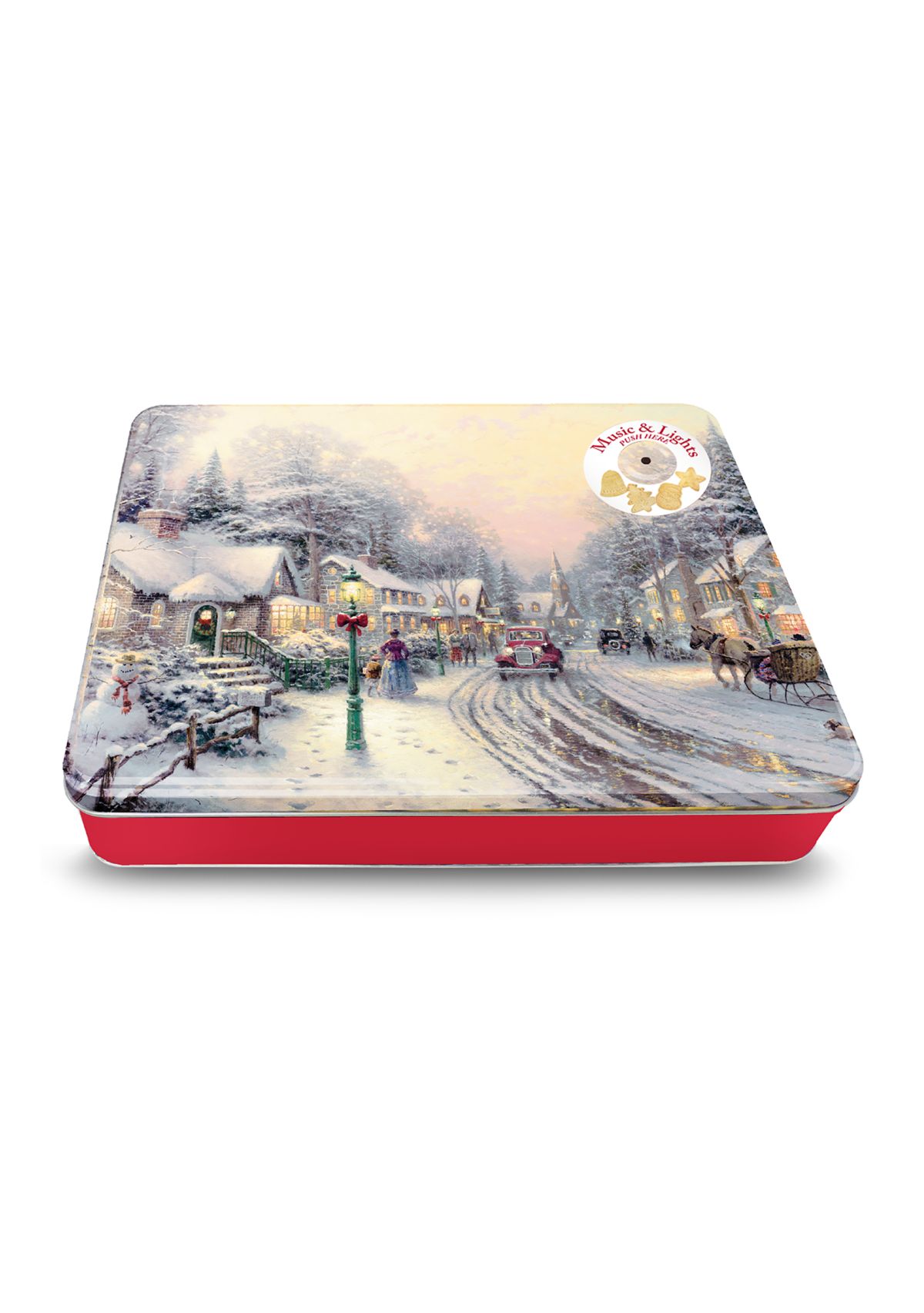 Thomas Kinkade Music & Light Holiday Shaped Cookie Tin