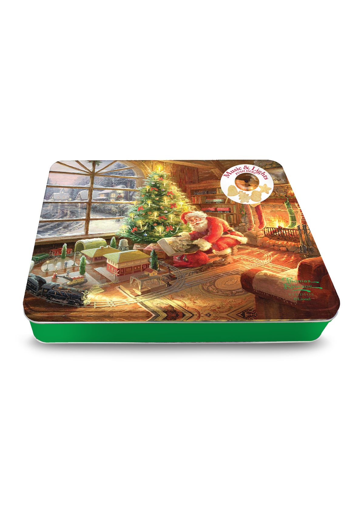 Thomas Kinkade Music & Light Holiday Shaped Cookie Tin
