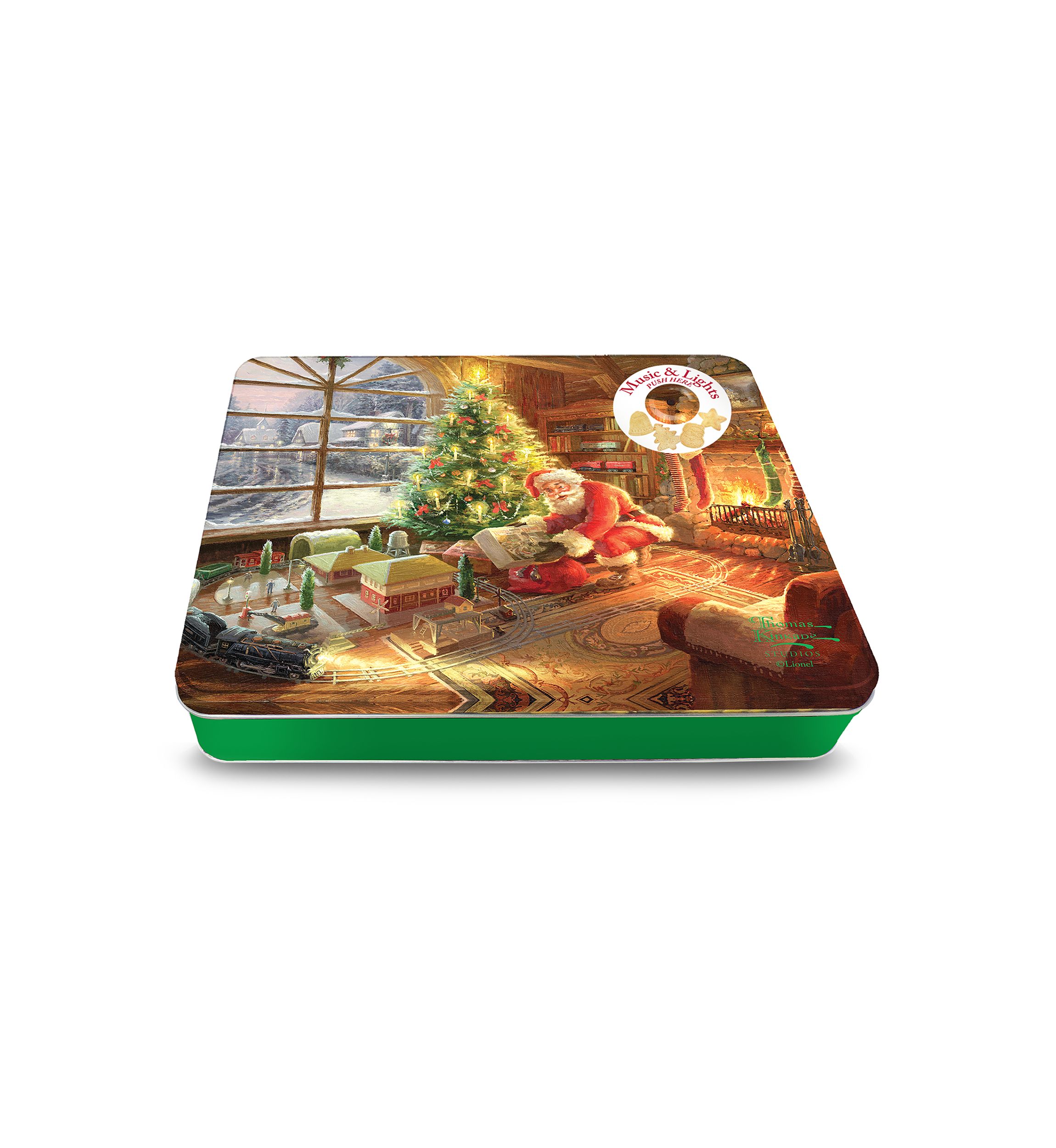Thomas Kinkade Music & Light Holiday Shaped Cookie Tin