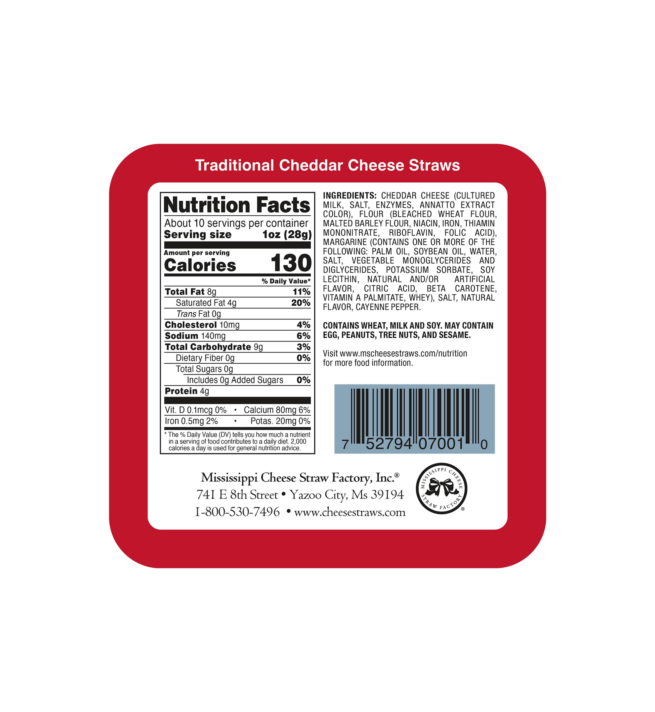 Traditional Cheddar Cheese Straws 10 Ounce Gift Tin