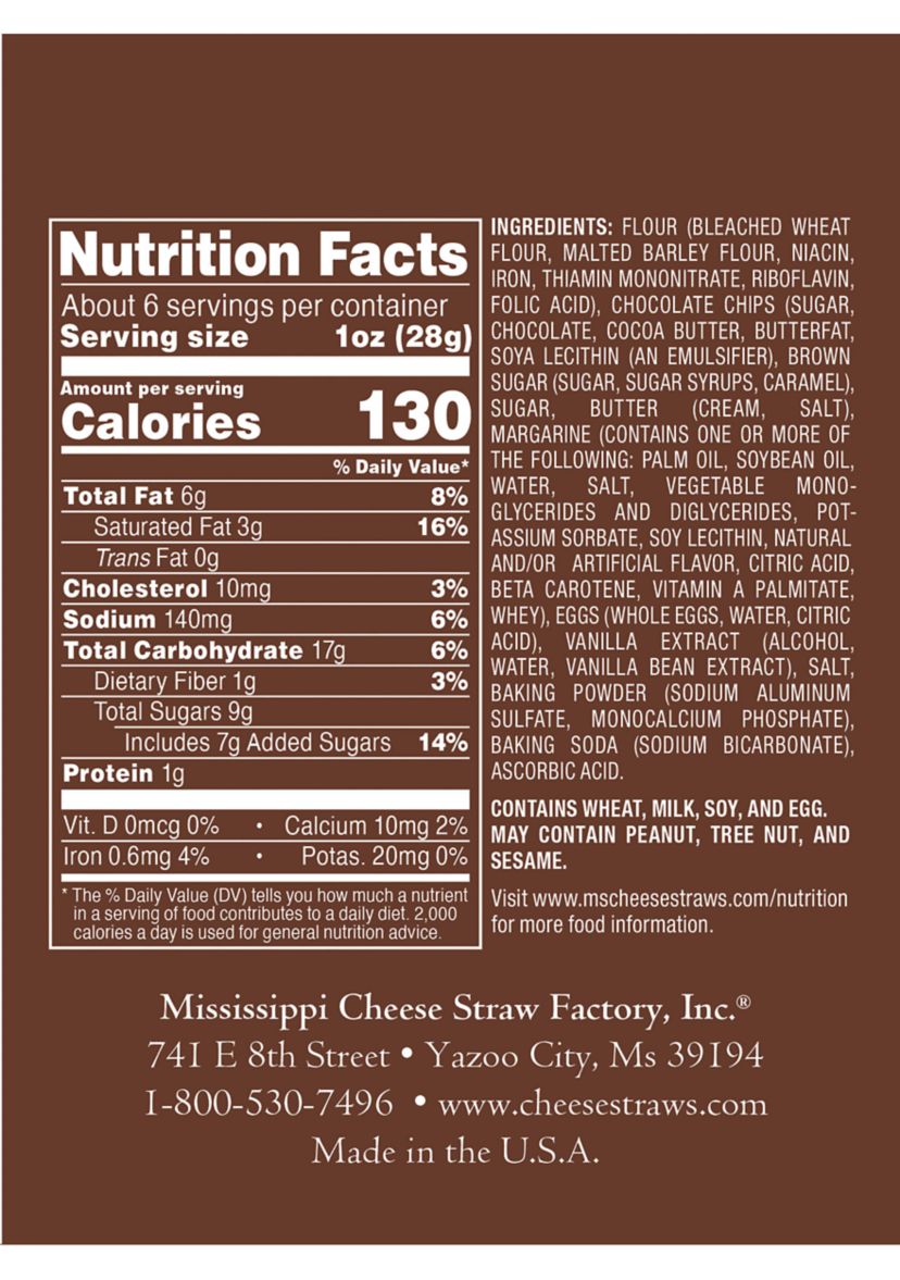 Chocolate Chip Cookies 5.5 Ounce Carton