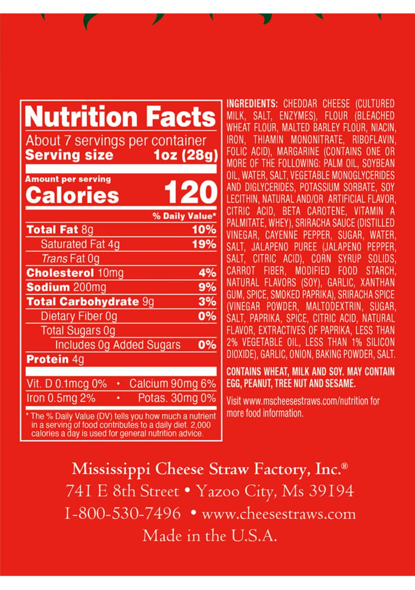 Sriracha Cheese Straws