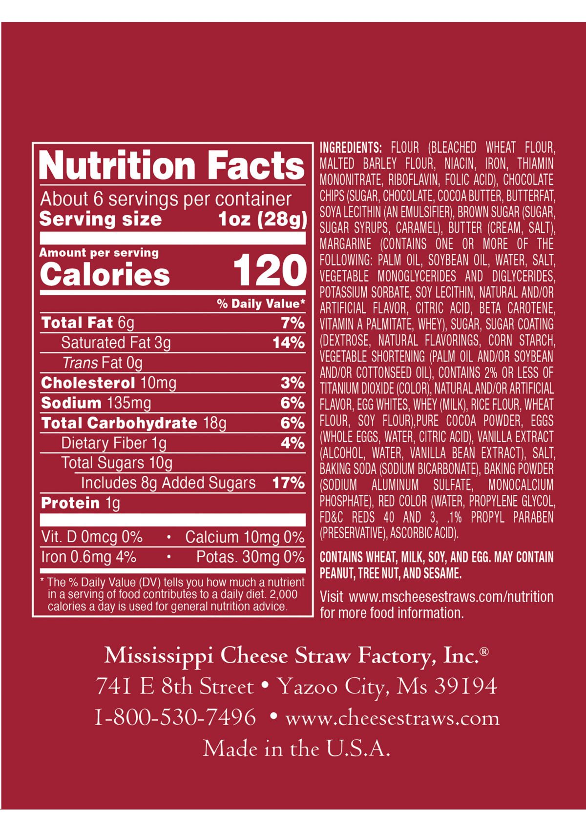 Red Velvet Cookies 5.5 Ounce Carton