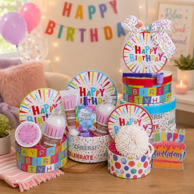 Alder Creek Gift Baskets Happy Birthday Spa Wishes Gift Tower