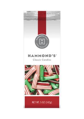 Hammond's Candies Straws Christmas Mixed Filled With Chocolate Or Creme Gift Bag