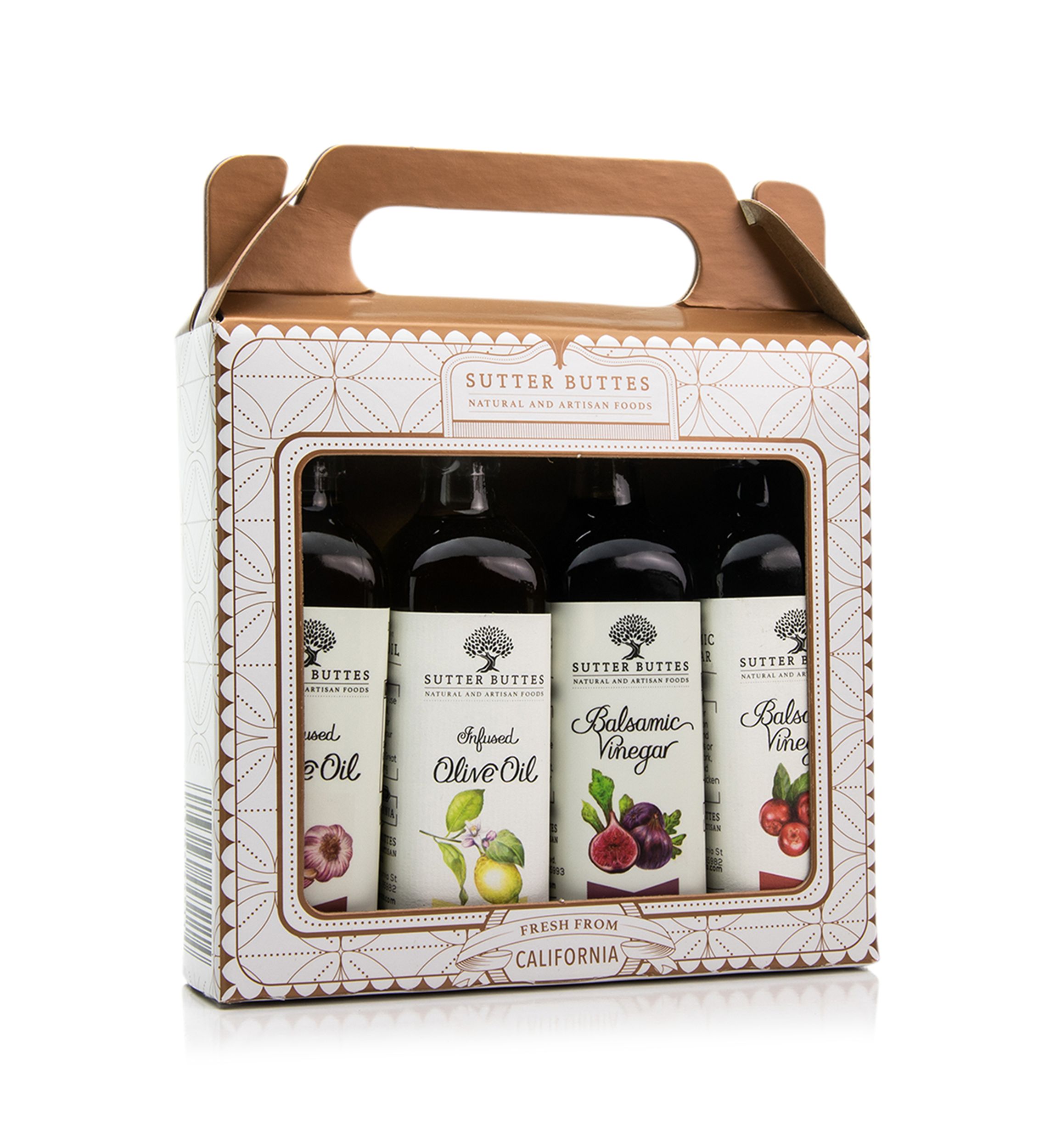 Olive Oil and Vinegar Mini Sampler Gift Set, White Gift Box
