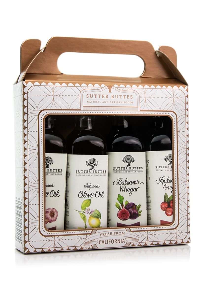 Olive Oil and Vinegar Mini Sampler Gift Set, White Gift Box