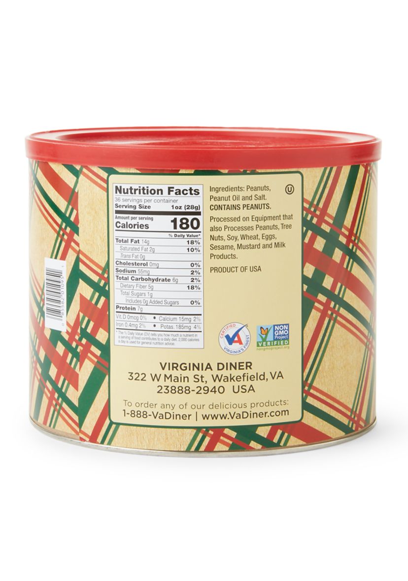 Holiday Plaid Salted Virginia Peanuts 36 oz