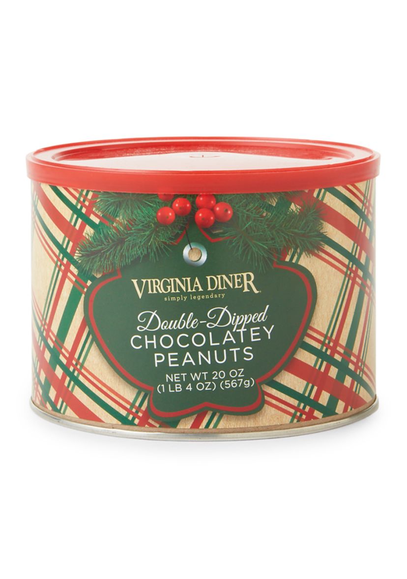 Holiday Plaid Double-Dipped Chocolatey Covered Peanuts 20 oz