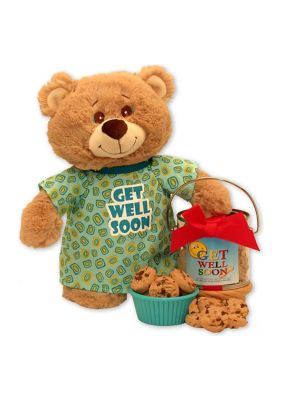Get Well Soon Teddy Bear & Cookie Pail