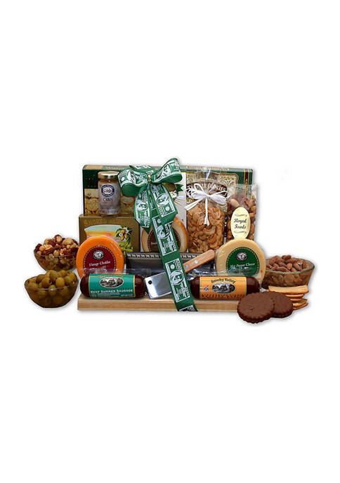 Thanks A Million Gourmet Gift Board/Cheese/Sausage/Crackers/Cutting Board 
