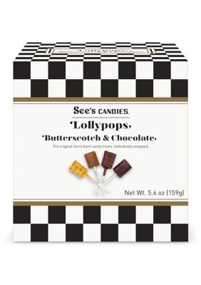 See's Candies Butterscotch and Chocolate Lollypops, 5.6 Ounces