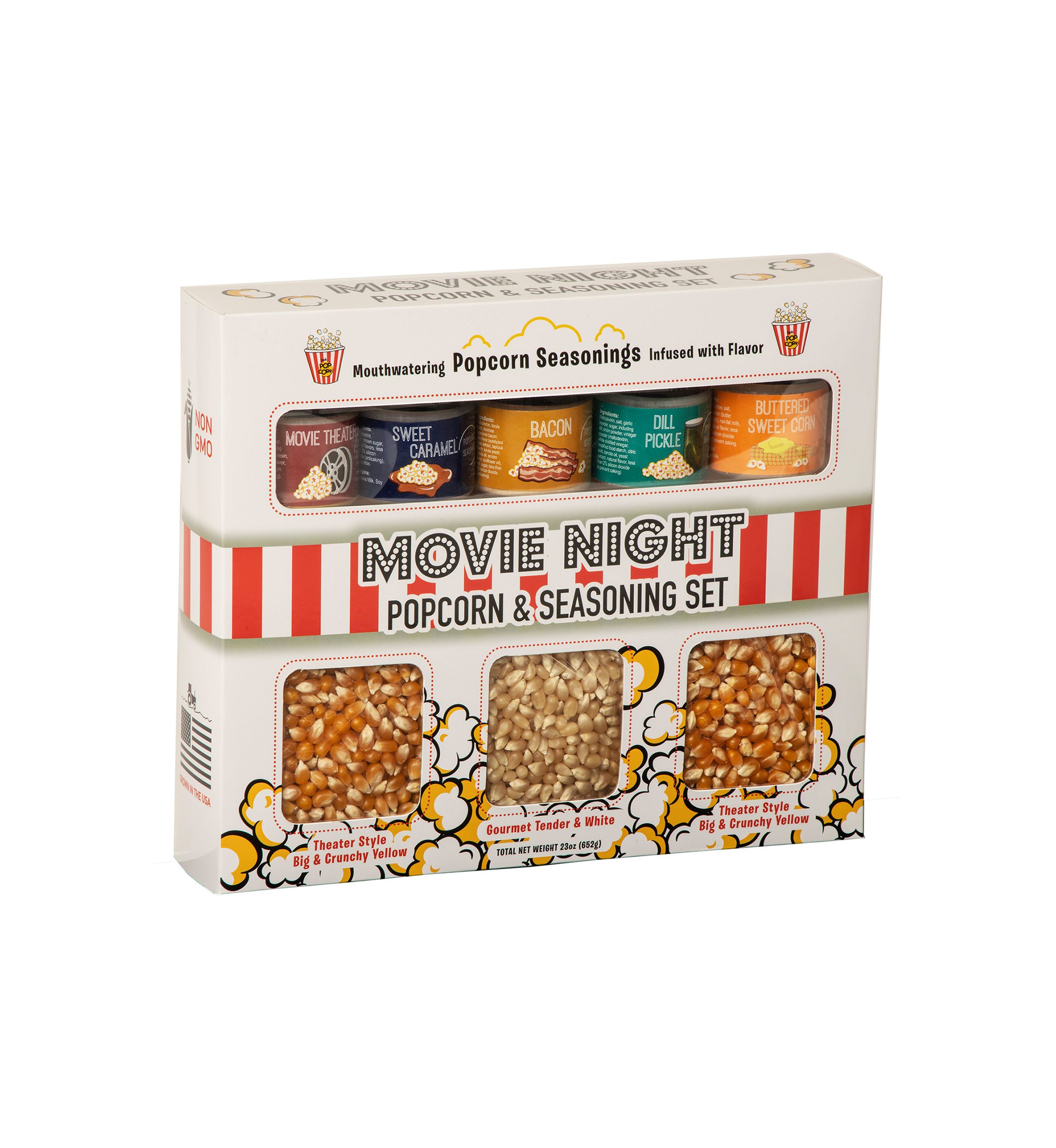 Movie Night Popcorn and Seasoning Set