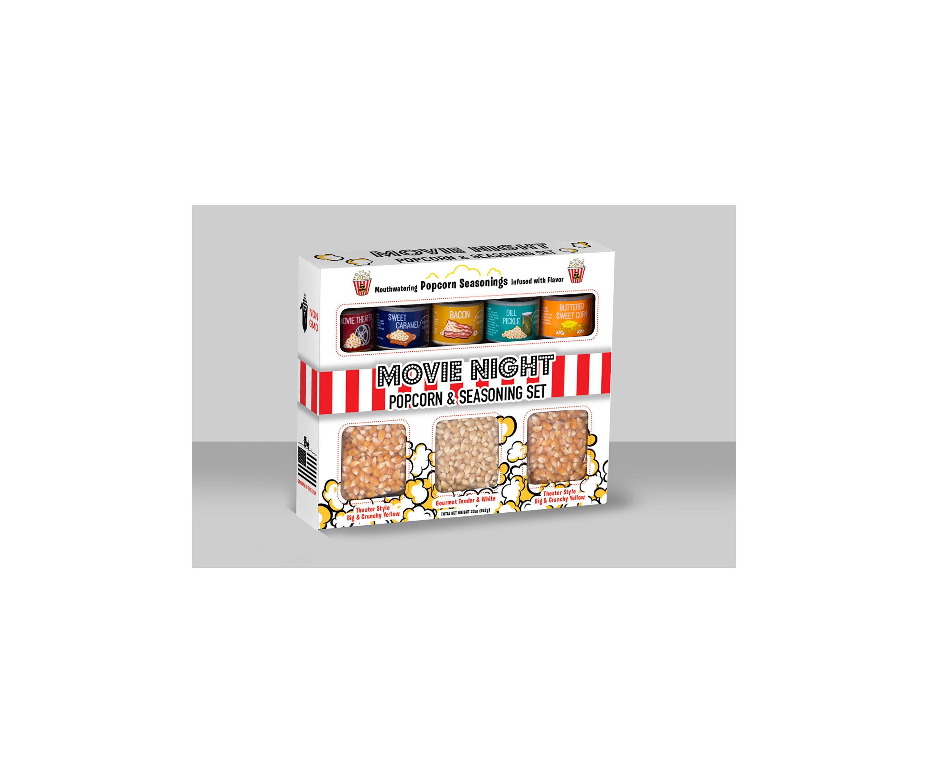 Movie Night Popcorn and Seasoning Set