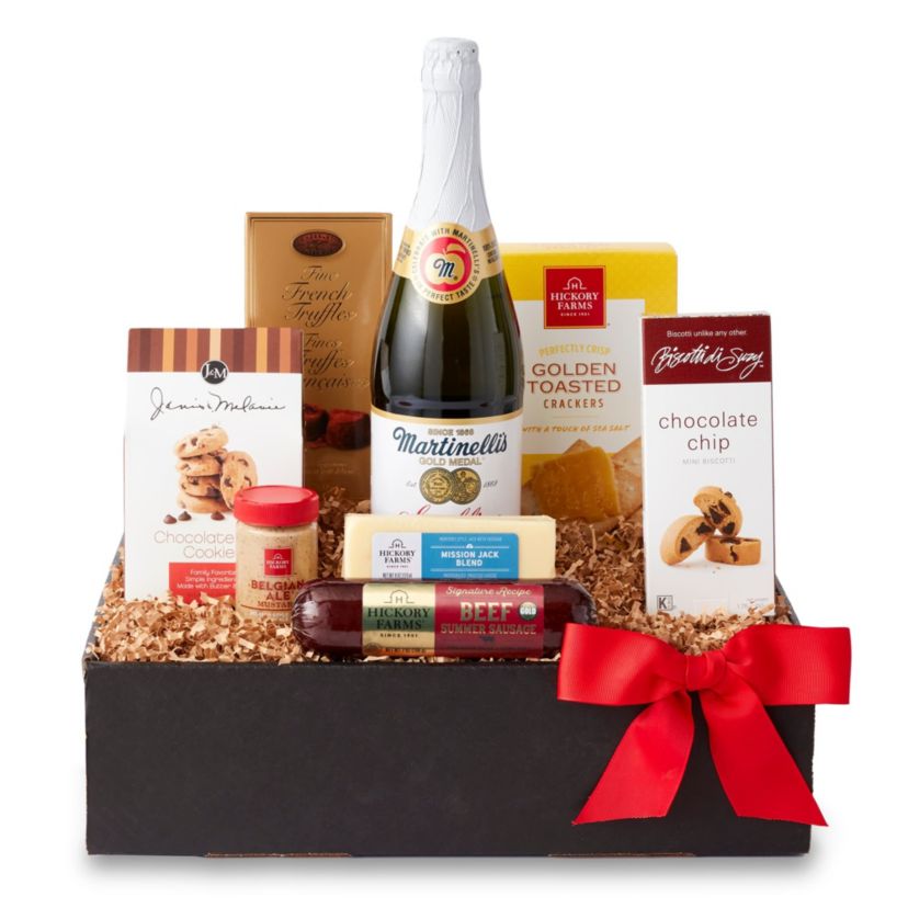 Hickory Farms Sparkling Cider & Snacks Gift Box, 8 pieces