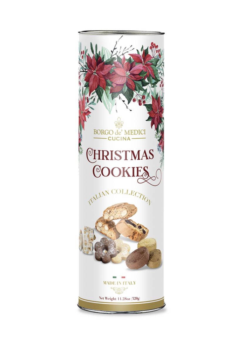 Italian Collection Assorted Christmas Cookie Tube