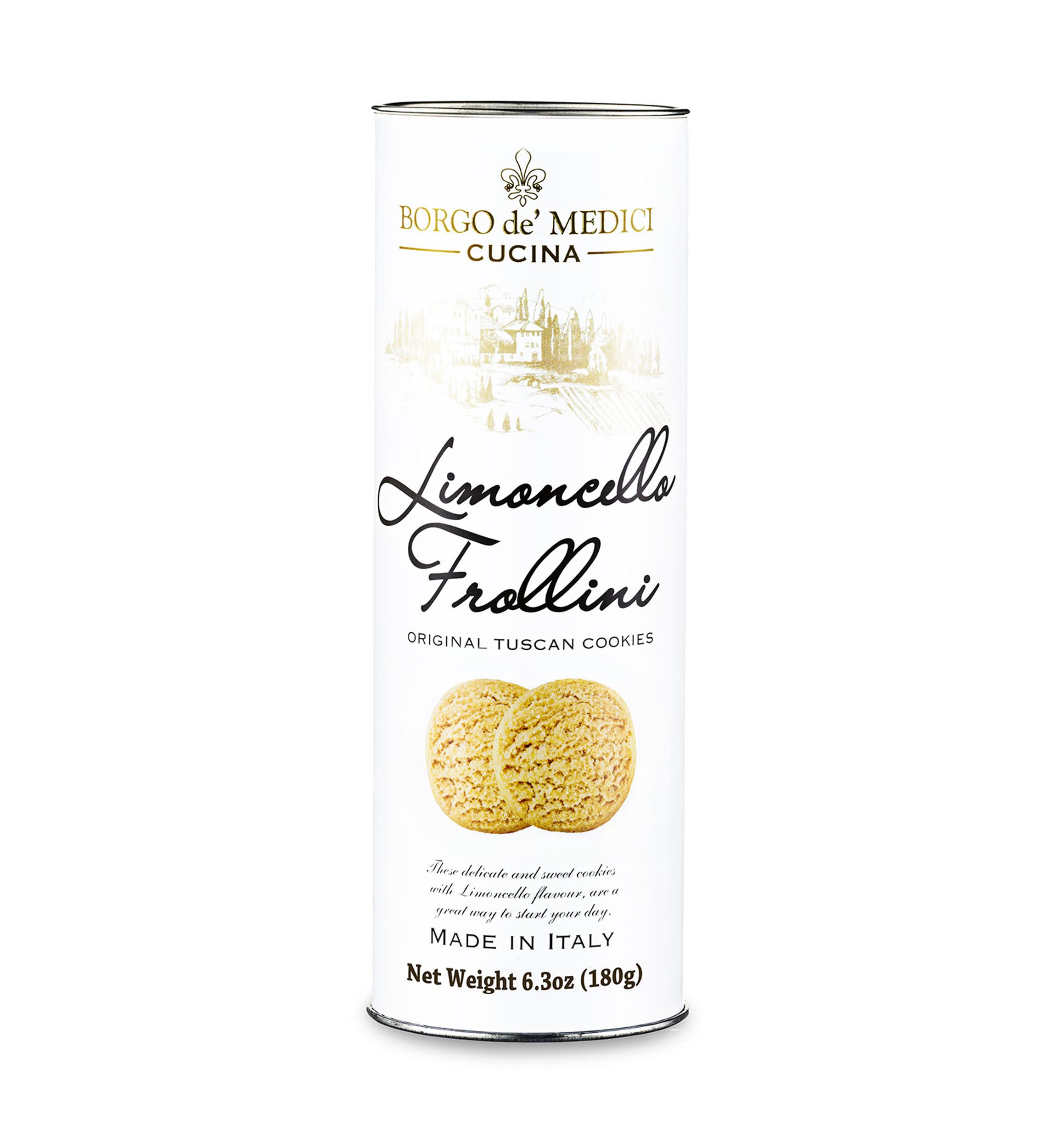 Limoncello Italian Shortbread Cookie Tube