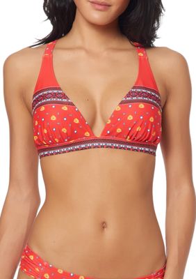 Jessica Simpson Gren Floral Print Eden Underwire Ruffle Shoulder