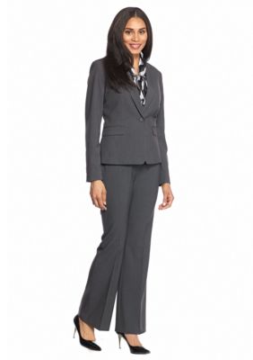 Nine West Charmeuse Tie Neckline Printed Blouse, Peak Collar Jacket, and Bi-Stretch  Modern Pant | belk